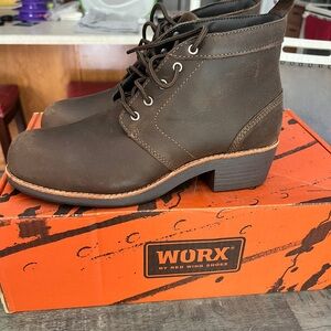 Red Wing Shoes Dark Brown Lace Up Boots, Steel Toe